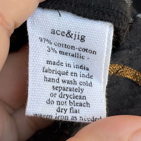 ACE & JIG METALLIC STRIPE TOP BLOUSE XS - Picture 6 of 10